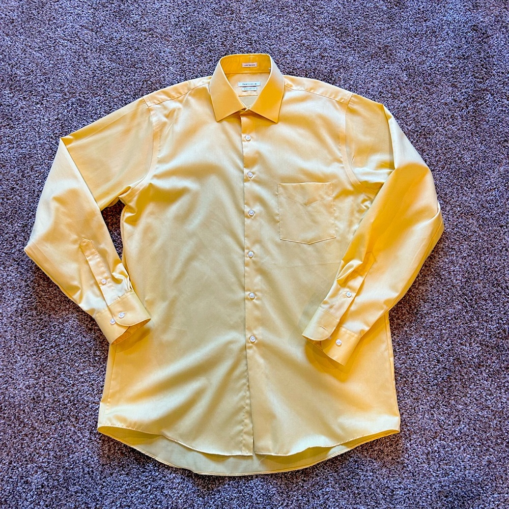 Yellow dress shirt with 15.5” neck and 34/35” sleeve.
